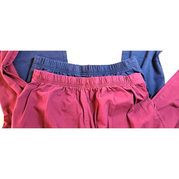 Scubstar Scrubs Unisex Pants Lot Sz S WM080 Wine Indigo Elastic Drawstring Front - Picture 9 of 11